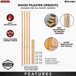 42-5/16" x 2-3/8" 4PILU Wood Pilaster System, Light Brown Alt 8 - Image