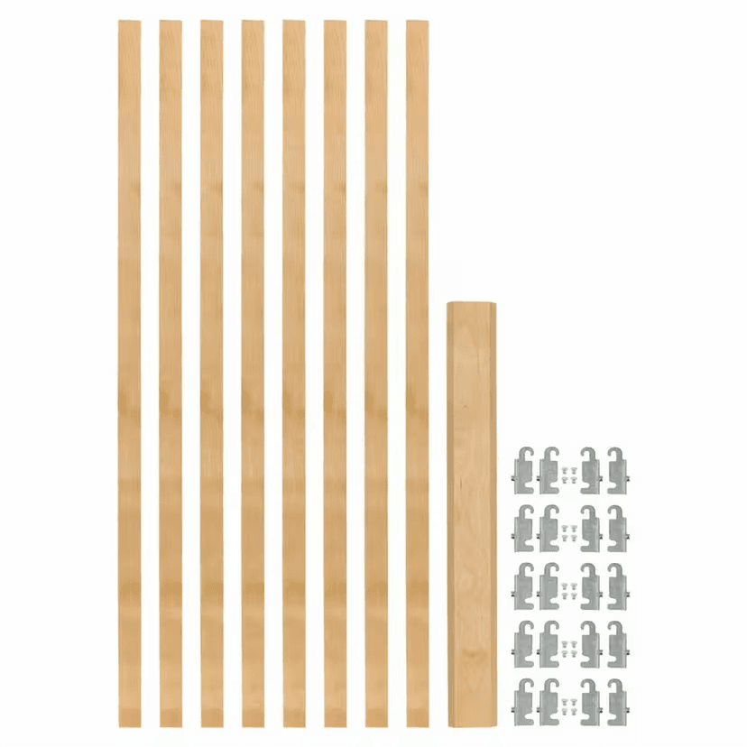 7/8" 4PIL Uprights Pilaster Hardware Set for 5 Drawers, 54-13/32" Height, Light Brown Main Image