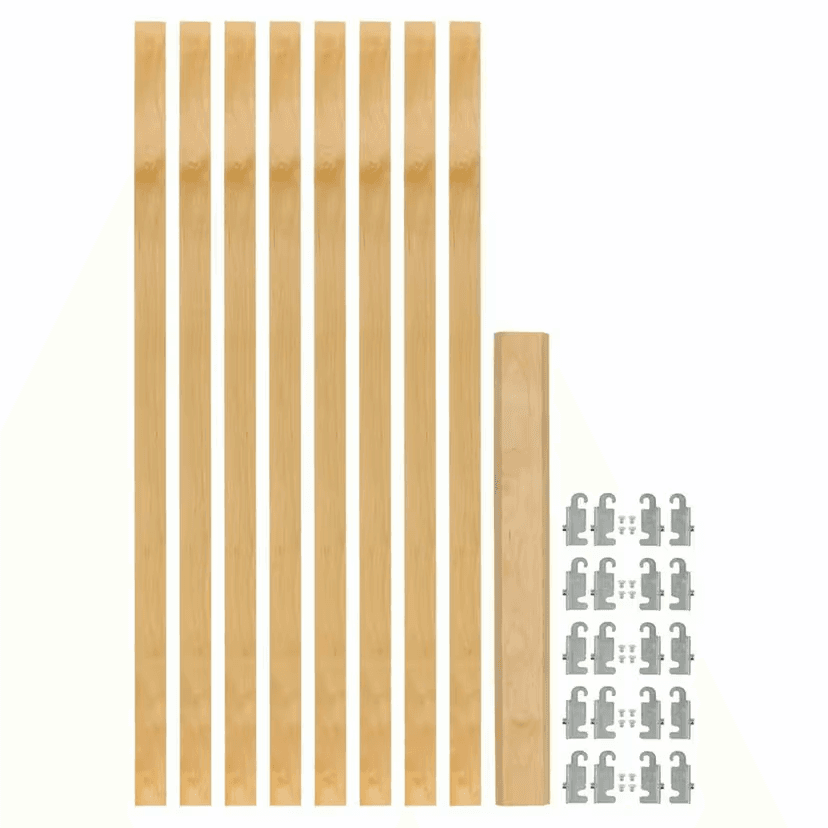 1-1/8" 4PIL Uprights Pilaster Hardware Set for 5 Drawers, 54-13/32" Height, Light Brown Main Image