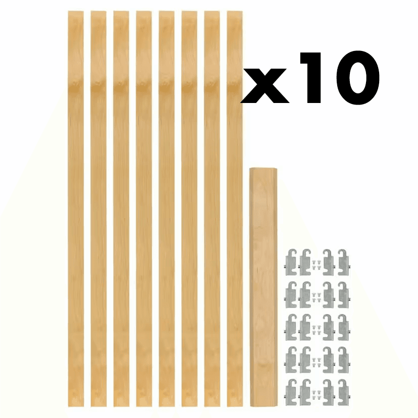 1-1/8" 4PIL Uprights Pilaster Hardware Set for 5 Drawers, 54-13/32" Height, Light Brown, Box of 10 Sets Main Image