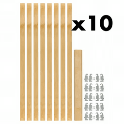 1-1/8" 4PIL Uprights Pilaster Hardware Set for 5 Drawers, 54-13/32" Height, Light Brown, Box of 10 Sets Main Image