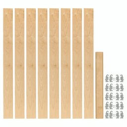 2-3/8" 4PIL Uprights Pilaster Hardware Set for 5 Drawers, 54-13/32" Height, Light Brown Main Image