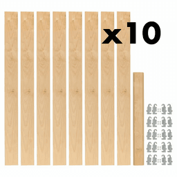 2-3/8" 4PIL Uprights Pilaster Hardware Set for 5 Drawers, 54-13/32" Height, Light Brown, Box of 10 Sets Main Image