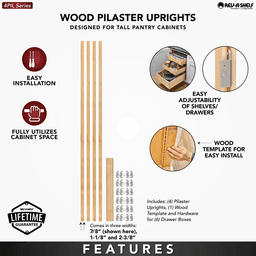 57-7/16" x 7/8" 4PILU Wood Pilaster System, Light Brown Alt 8 - Image