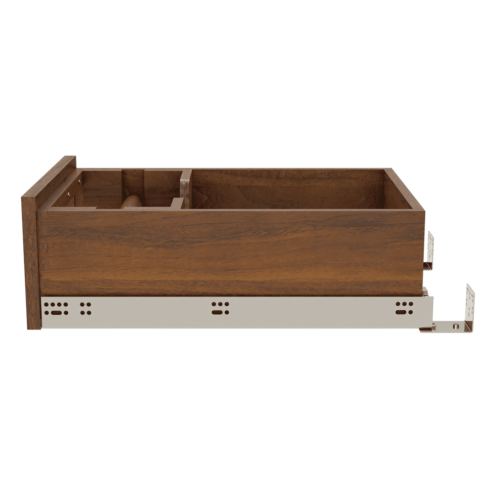 Paper Towel Drawer Pullout, Walnut - Side View