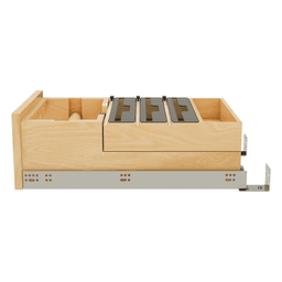 Paper Towel Drawer Pullout with Cutter, Maple - Side View