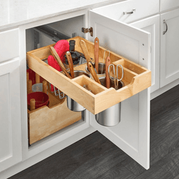 14-1/16" 1-Tier Pilaster Drawer System with Blumotion Soft-Closing, Semi-Gloss - Alt Image 1
