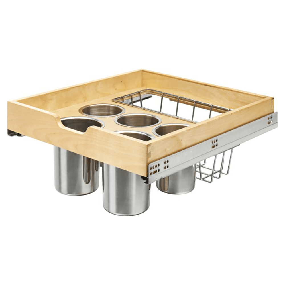 20-1/16" 1-Tier Pilaster Drawer System with Blumotion Soft-Closing, Semi-Gloss - Main Image