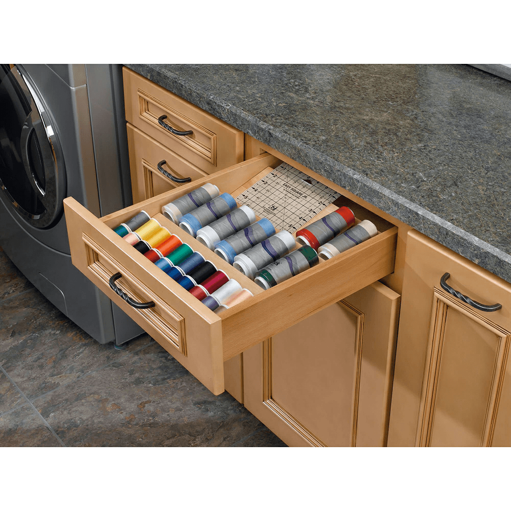 19-1/4" 3-Tier Wood Spice Drawer Insert, Maple Alt 2 - Image