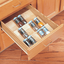 16" 3-Tier Wood Spice Drawer Insert, Maple - Alt Image 1