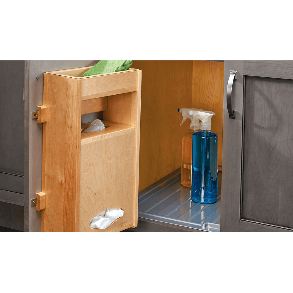 13-1/2" 1-Tier Wood Grocery Bag Storage for 36" Sink Base - Alt Image 1