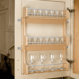 15-5/8" 3-Tier Wood Door-Mount Spice Rack, Chrome Rails - Alt Image 3