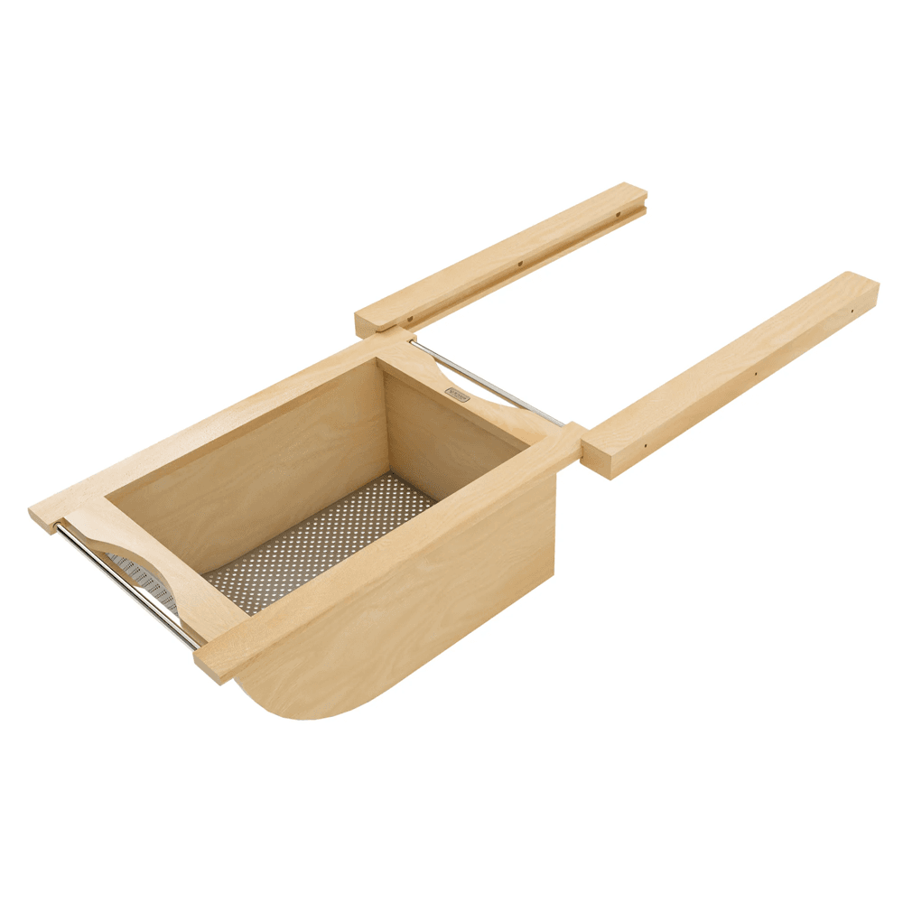 Product Basket Pullout, Maple with Stainless Steel Accents - Extended