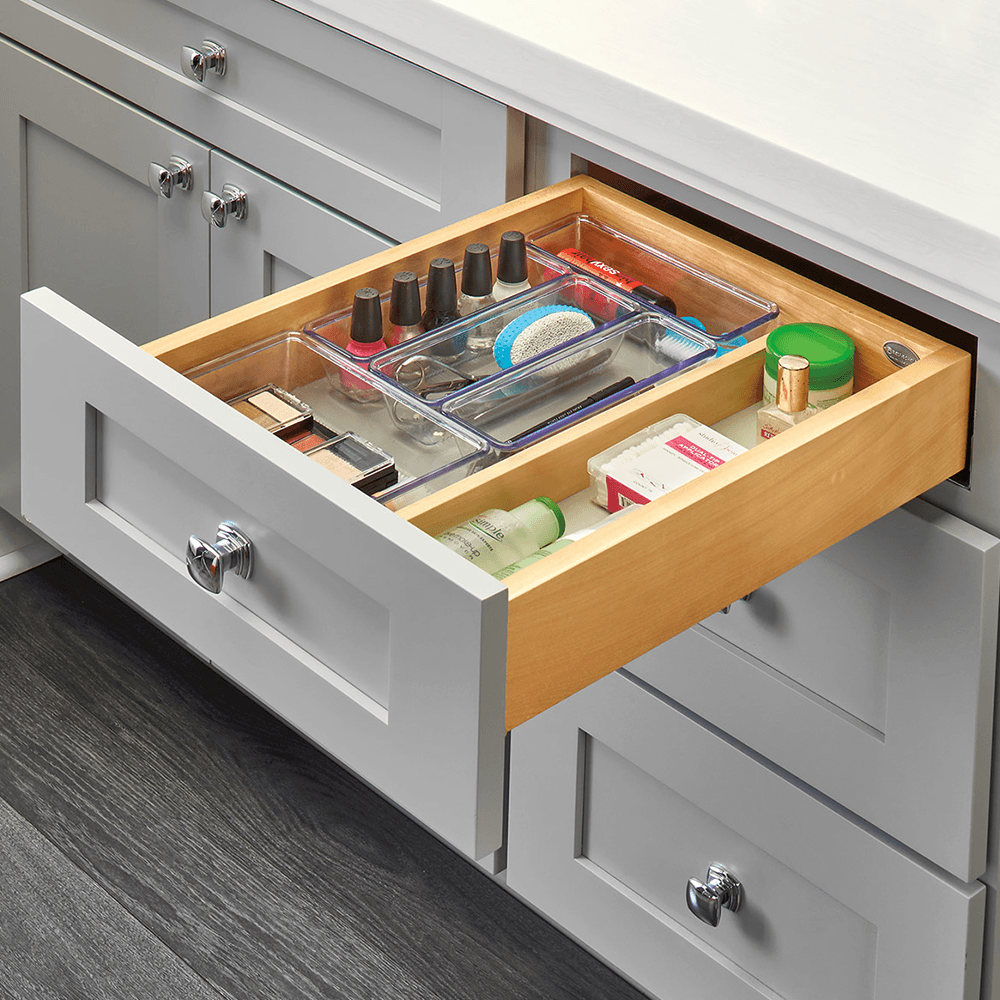12" Vanity Single Drawer with BLUMOTION Soft-Closing for Face Frame Cabinets, Maple - Alt Image 1