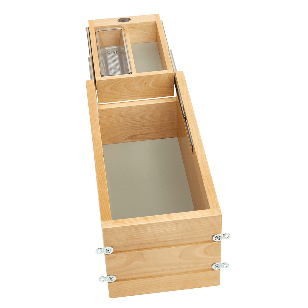 12" Vanity Half Tiered Drawer with BLUMOTION Soft-Closing for Face Frame Cabinets, Maple - Alt Image 1