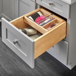 12" Vanity Half Tiered Drawer with BLUMOTION Soft-Closing for Face Frame Cabinets, Maple - Alt Image 2