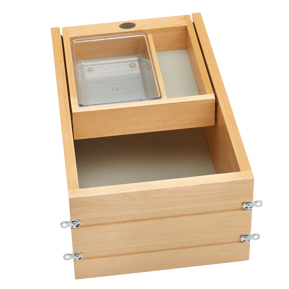 12" Vanity Half Tiered Drawer with BLUMOTION Soft-Closing for Face Frame Cabinets, Maple - Main Image