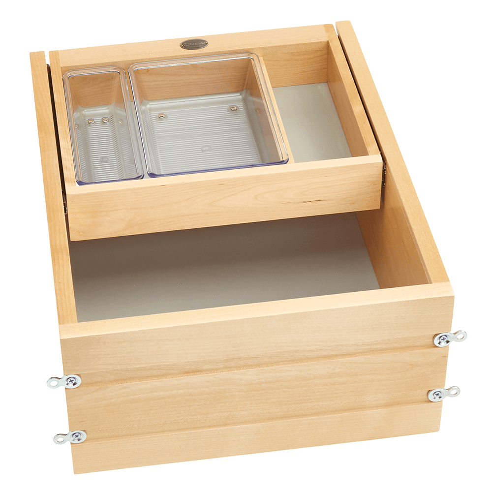 15" Vanity Half Tiered Drawer with BLUMOTION Soft-Closing for Face Frame Cabinets, Maple - Main Image