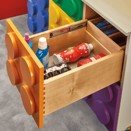 16-1/2" Vanity Half Tiered Drawer with BLUMOTION Soft-Closing for Frameless Cabinets, Maple - Alt Image 2