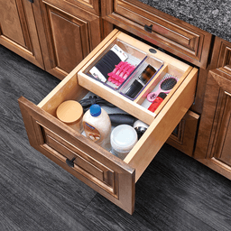 16-1/2" Vanity Half Tiered Drawer with BLUMOTION Soft-Closing for Frameless Cabinets, Maple - Alt Image 3