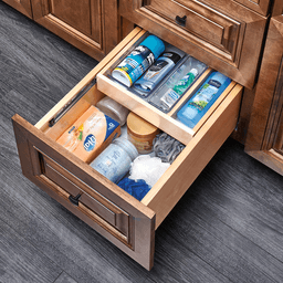 12" Vanity Tiered Drawer with BLUMOTION Soft-Closing for Face Frame Cabinets, Maple - Alt Image 1