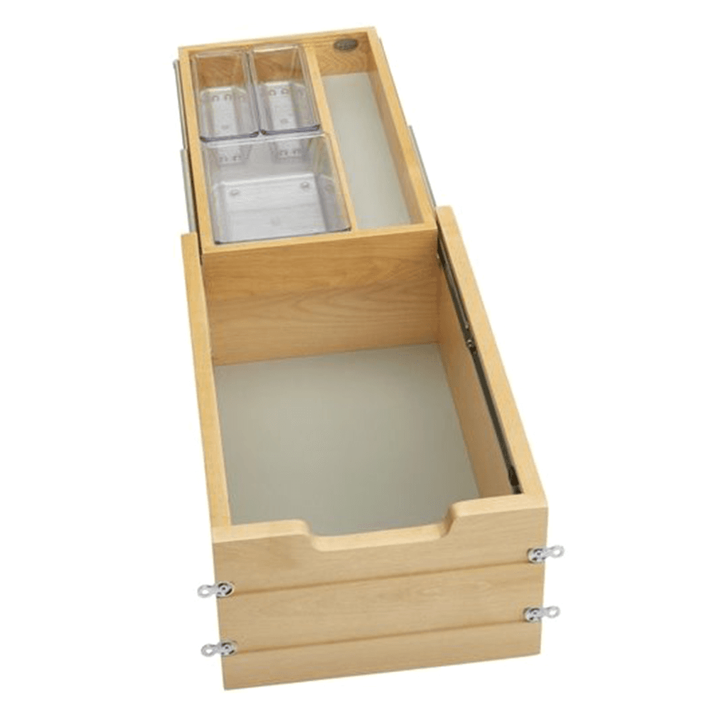 12" Vanity Tiered Drawer with BLUMOTION Soft-Closing for Face Frame Cabinets, Maple - Main Image