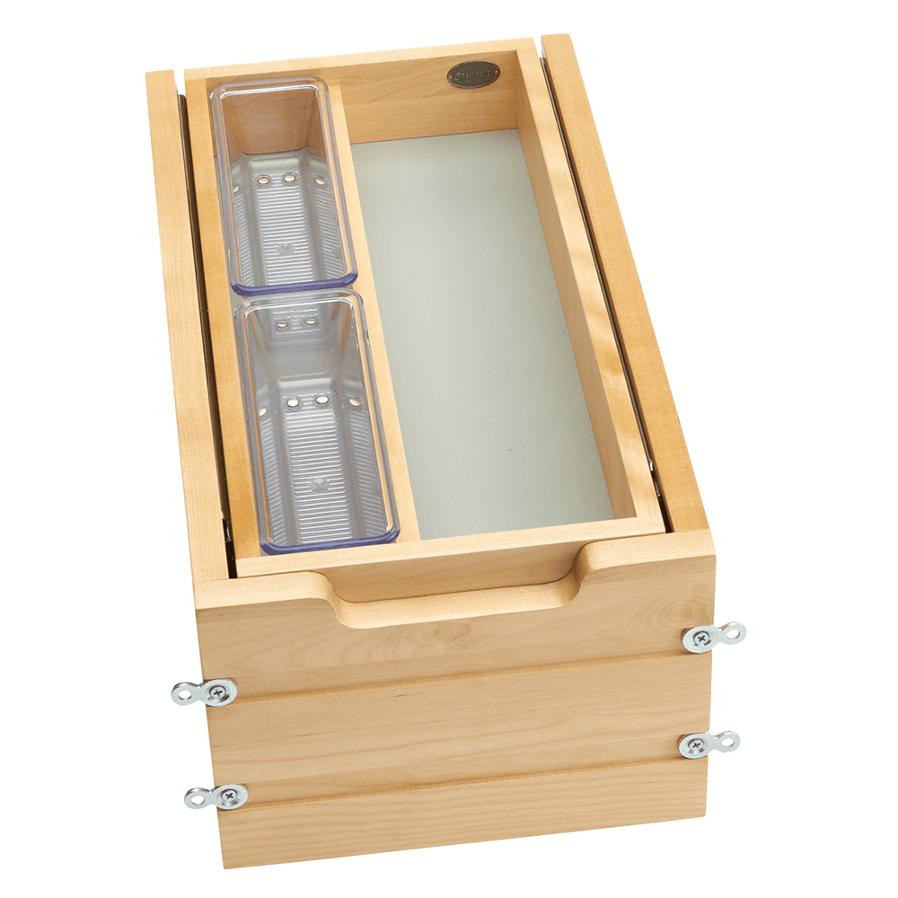 10-1/2" Vanity Tiered Drawer with BLUMOTION Soft-Closing for Frameless Cabinets, Maple - Main Image