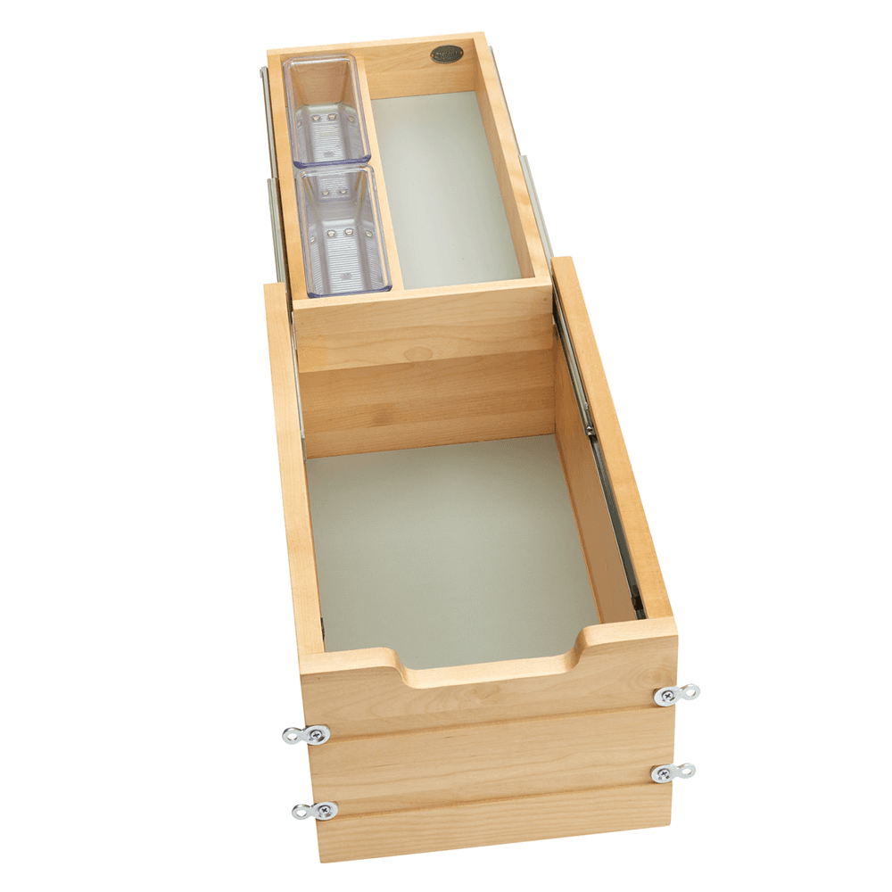 10-1/2" Vanity Tiered Drawer with BLUMOTION Soft-Closing for Frameless Cabinets, Maple - Alt Image 1