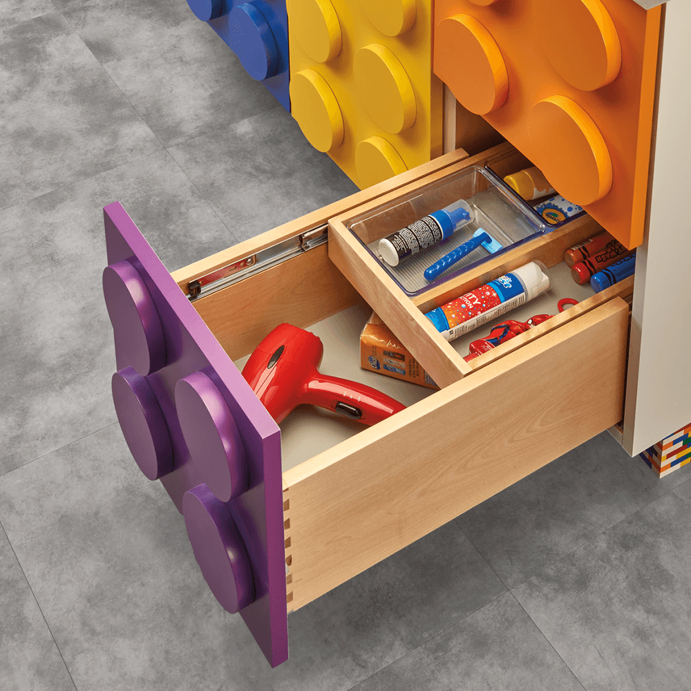 10-1/2" Vanity Tiered Drawer with BLUMOTION Soft-Closing for Frameless Cabinets, Maple - Alt Image 2