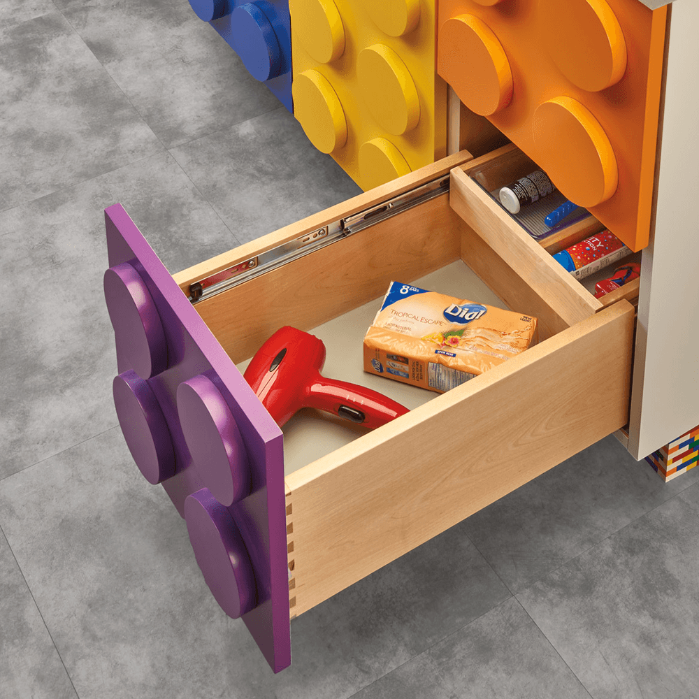 10-1/2" Vanity Tiered Drawer with BLUMOTION Soft-Closing for Frameless Cabinets, Maple - Alt Image 3