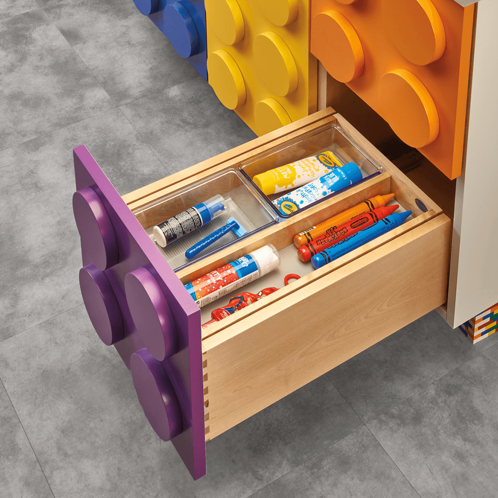 10-1/2" Vanity Tiered Drawer with BLUMOTION Soft-Closing for Frameless Cabinets, Maple - Alt Image 4