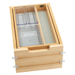 13-1/2" Vanity Tiered Drawer with BLUMOTION Soft-Closing for Frameless Cabinets, Maple - Main Image