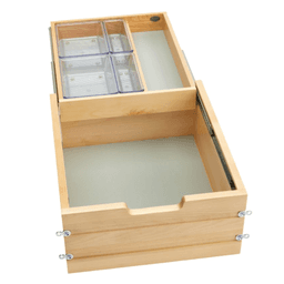 16-1/2" Vanity Tiered Drawer with BLUMOTION Soft-Closing for Frameless Cabinets, Maple - Main Image