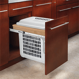 Maple-toned Vanity Hamper with Patented Door Mount Kit by Rev-A-Shelf