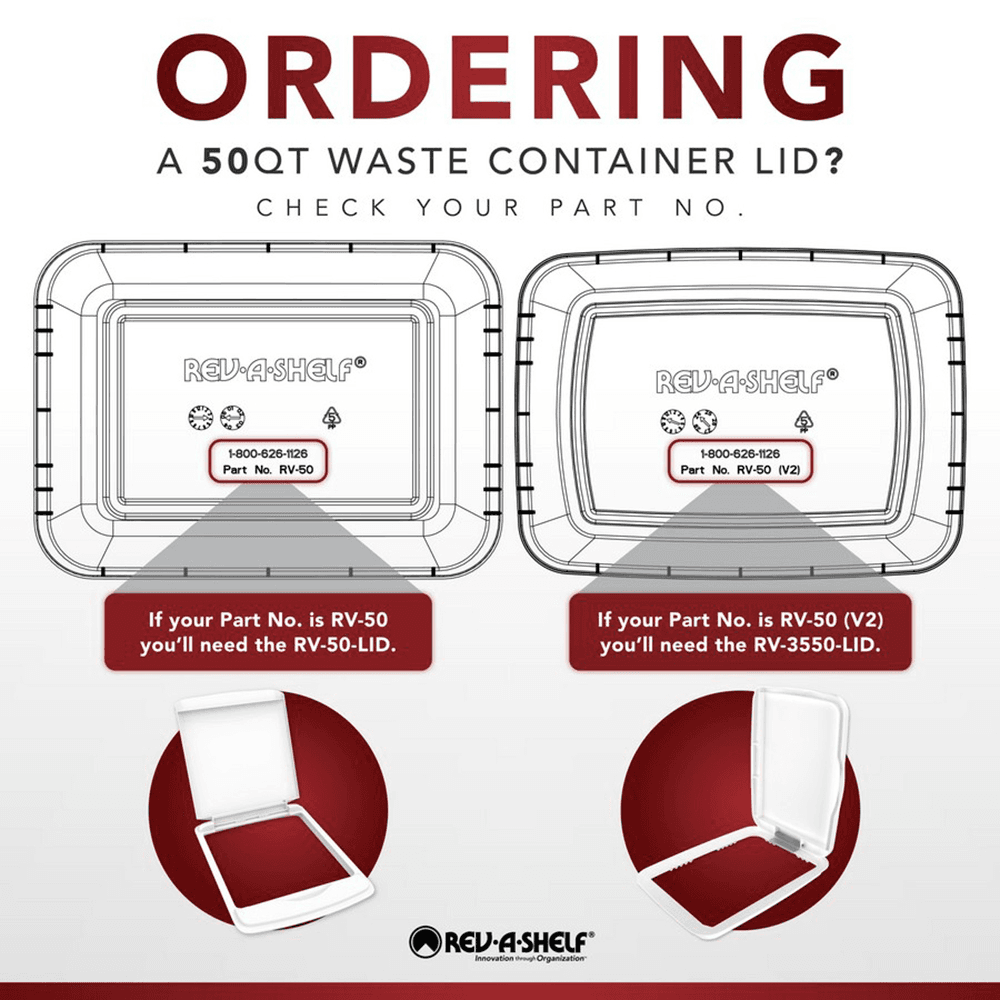 4VLWCSC Series Double 50 QT Bin Bottom Mount Waste Containers for 18" Cabinet, White Alt 9 - Image