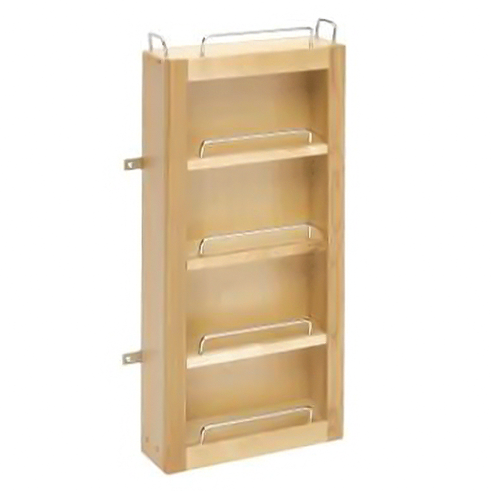 12" 4-Shelf Swing-Out Single Pantry Door Unit with Hardware, Wood - Main Image