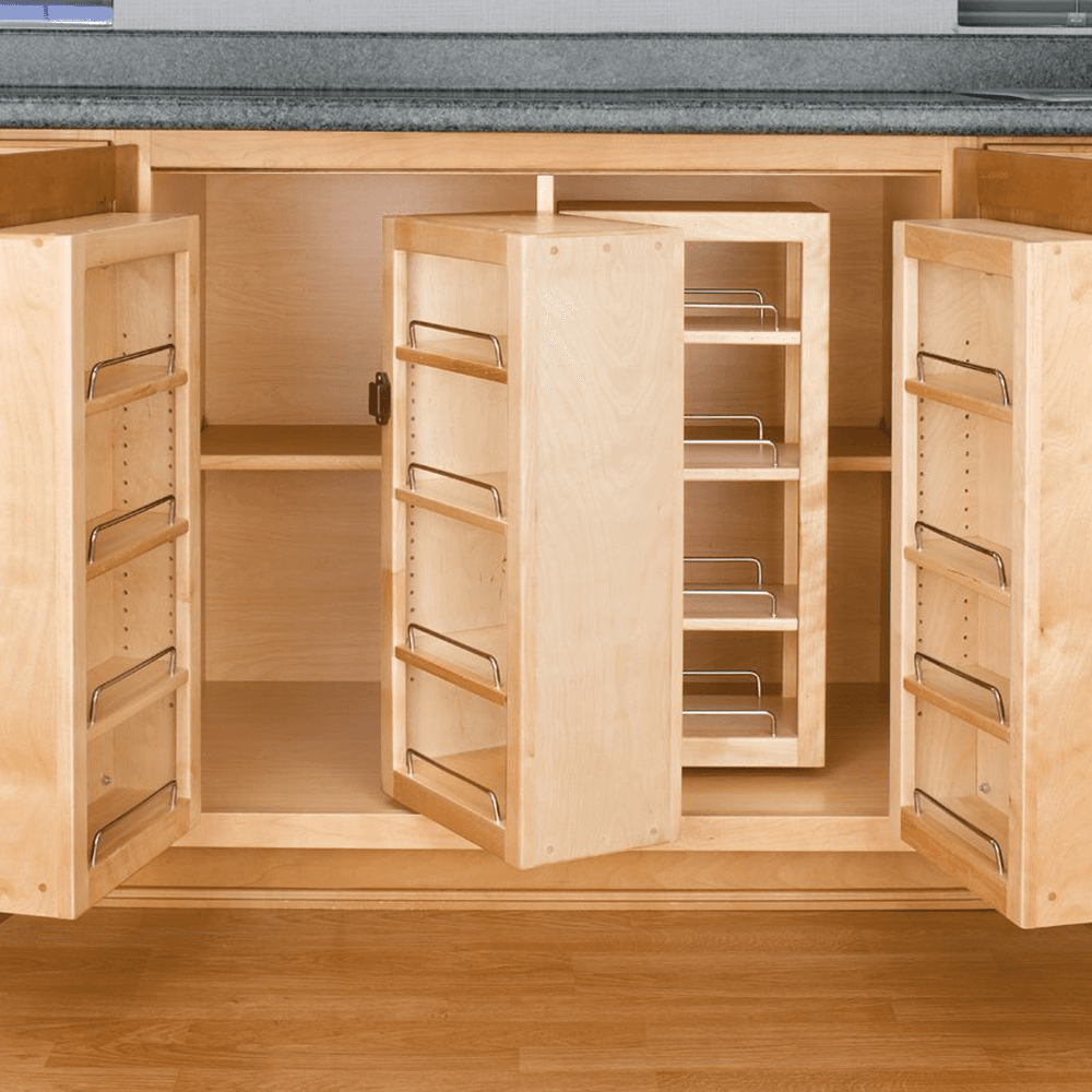 12" 4-Shelf Swing-Out Single Pantry Door Unit with Hardware, Wood - Alt Image 1