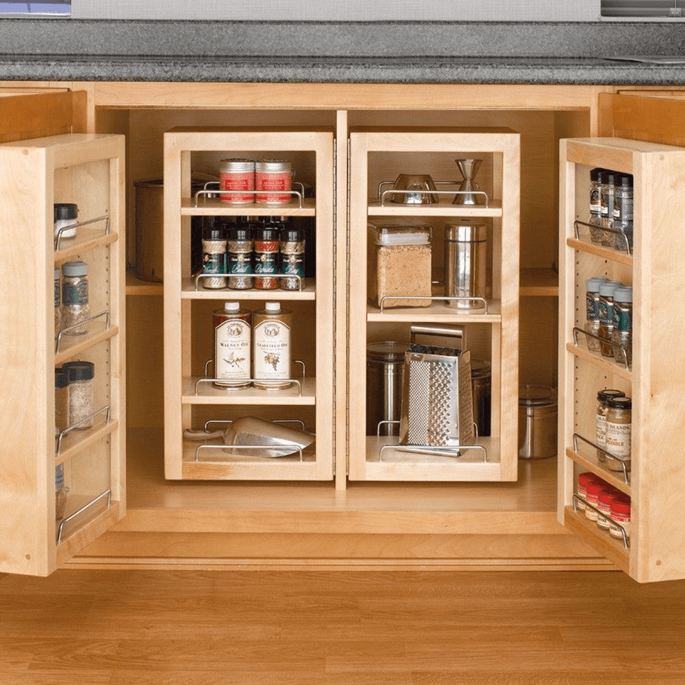12" 4-Shelf Swing-Out Single Pantry Door Unit with Hardware, Wood - Alt Image 3