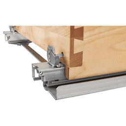 Double 32 QT Bottom Mount Waste Container Pullout with Rev-A-Motion for 20-31/32" Cabinet Opening, Clear Polyurethane Alt 10 - Image