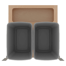 Double 32 QT Bottom Mount Waste Container Pullout with Rev-A-Motion, Soft-Closing, Clear Polyurethane Alt 4 - Image