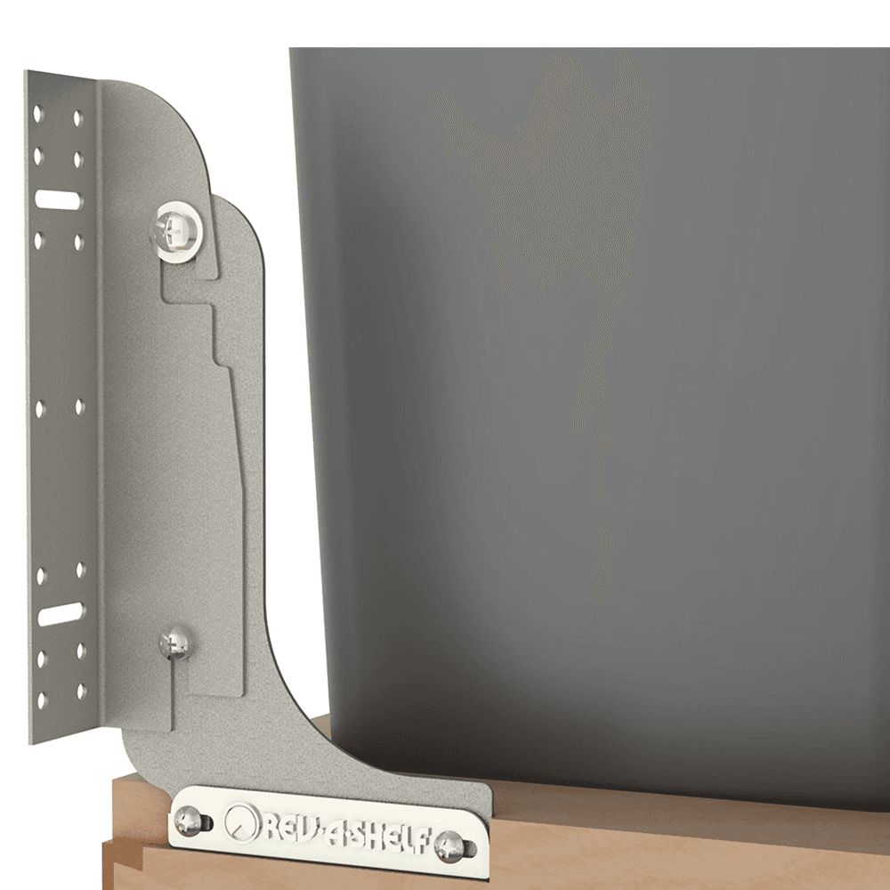 Double 32 QT Bottom Mount Waste Container Pullout with Rev-A-Motion, Soft-Closing, Clear Polyurethane Alt 5 - Image