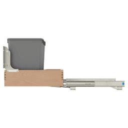 Double 32 QT Bottom Mount Waste Container Pullout with Rev-A-Motion, Soft-Closing, Clear Polyurethane Alt 6 - Image