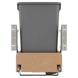 4WCBM Series Double 50 QT Bin Bottom Mount Waste Containers for 18" Cabinet, Silver Alt 5 - Image