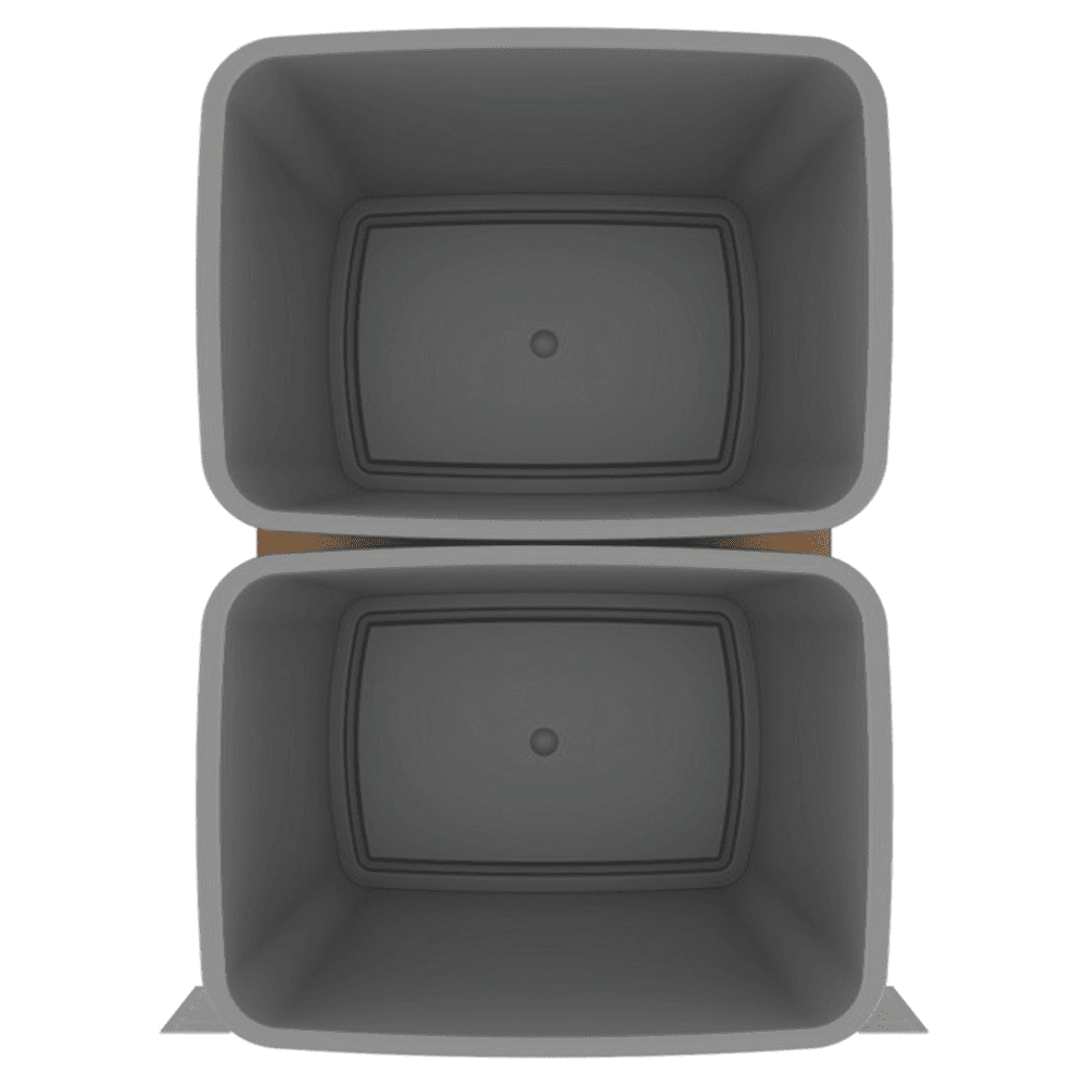 4WCBM Series Double 50 QT Bin Bottom Mount Waste Containers for 18" Cabinet, Silver Alt 6 - Image