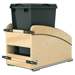 Single 35 Qt. Craftsman Collection Bottom Mount Pullout Waste Container, Black Main - Image