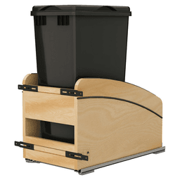Single 50 Qt. Craftsman Collection Bottom Mount Pullout Waste Container, Black Main - Image