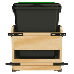 Double 35 Qt. Craftsman Collection Bottom Mount Pullout Waste Container, Black Alt 2 - Image