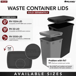 4WCCC Series Double 50 QT Bin Bottom Mount Waste Containers for 18" Cabinet, Black Alt 10 - Image