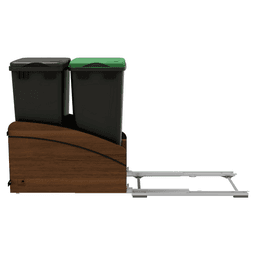 4WCCC Series Double 50 QT Bin Bottom Mount Waste Containers for 18" Cabinet, Black Alt 5 - Image