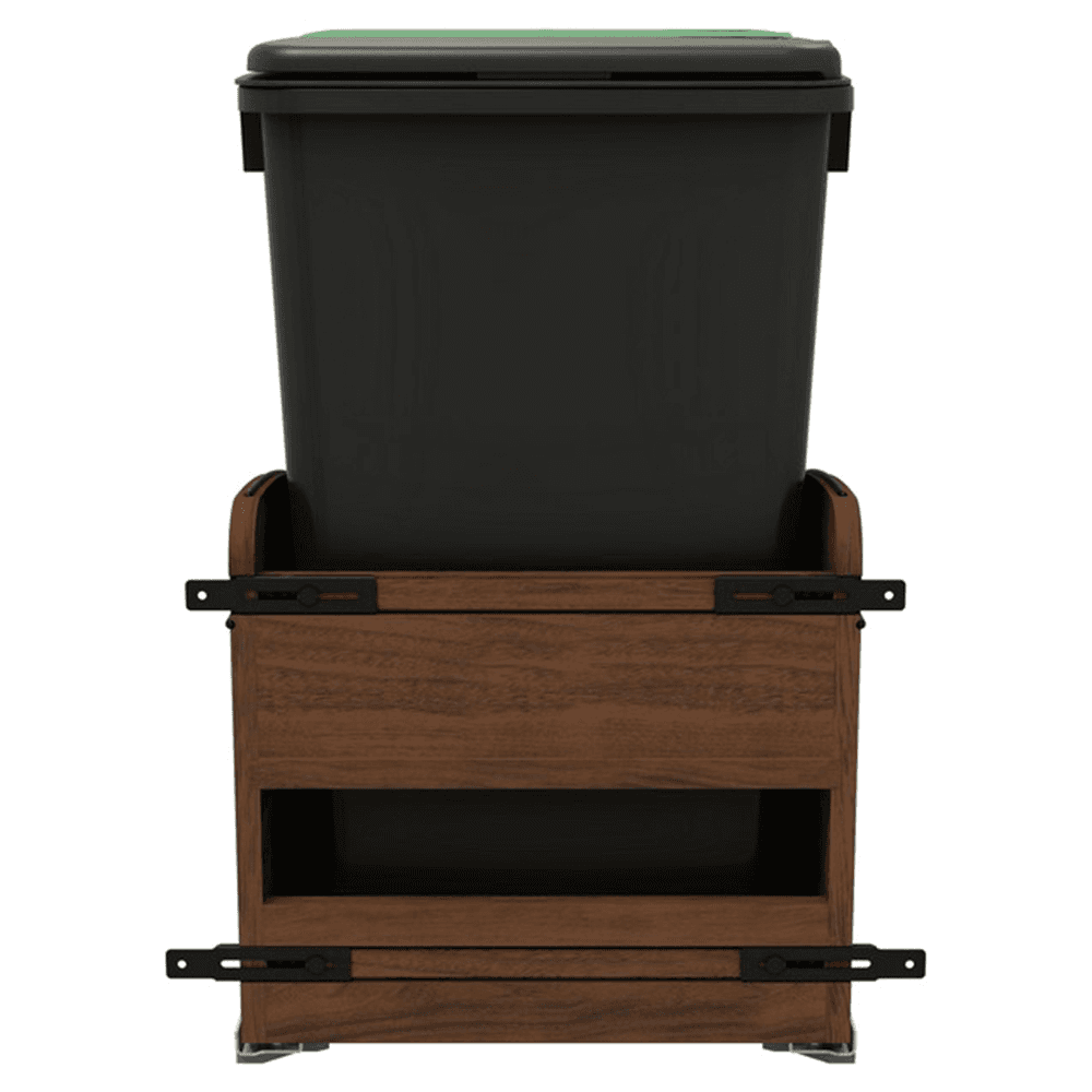4WCCC Series Double 50 QT Bin Bottom Mount Waste Containers for 18" Cabinet, Black Alt 6 - Image